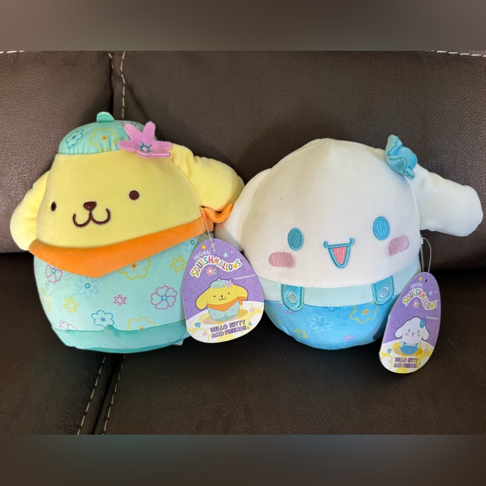 Set of 2 Hello Kitty Easter/Spring Squishmallows - Cinnamoroll & Pompompurin